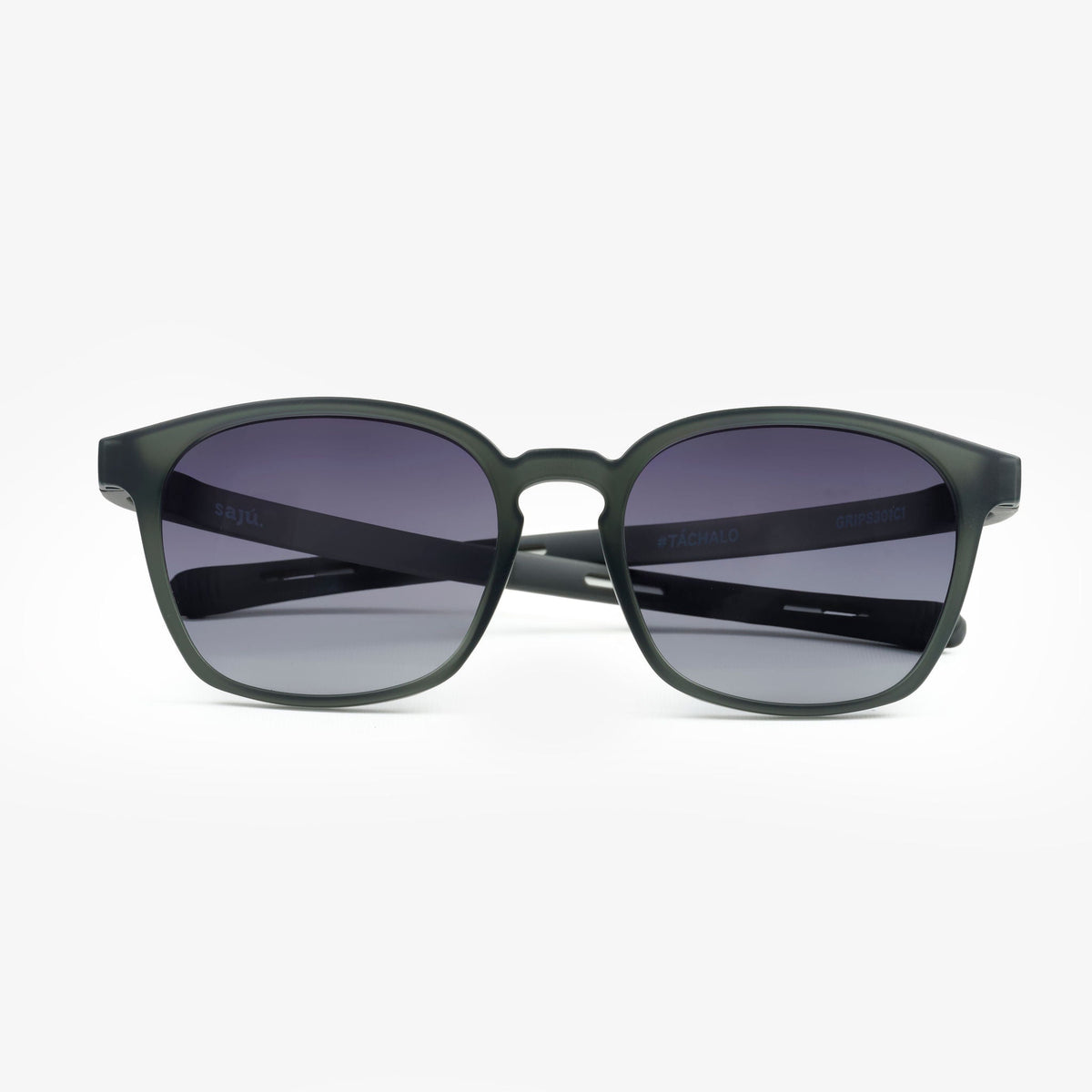 Canopy Gravel — gafas de sol cuadradas de Sajú en TR90 negro grava con sistema Grip