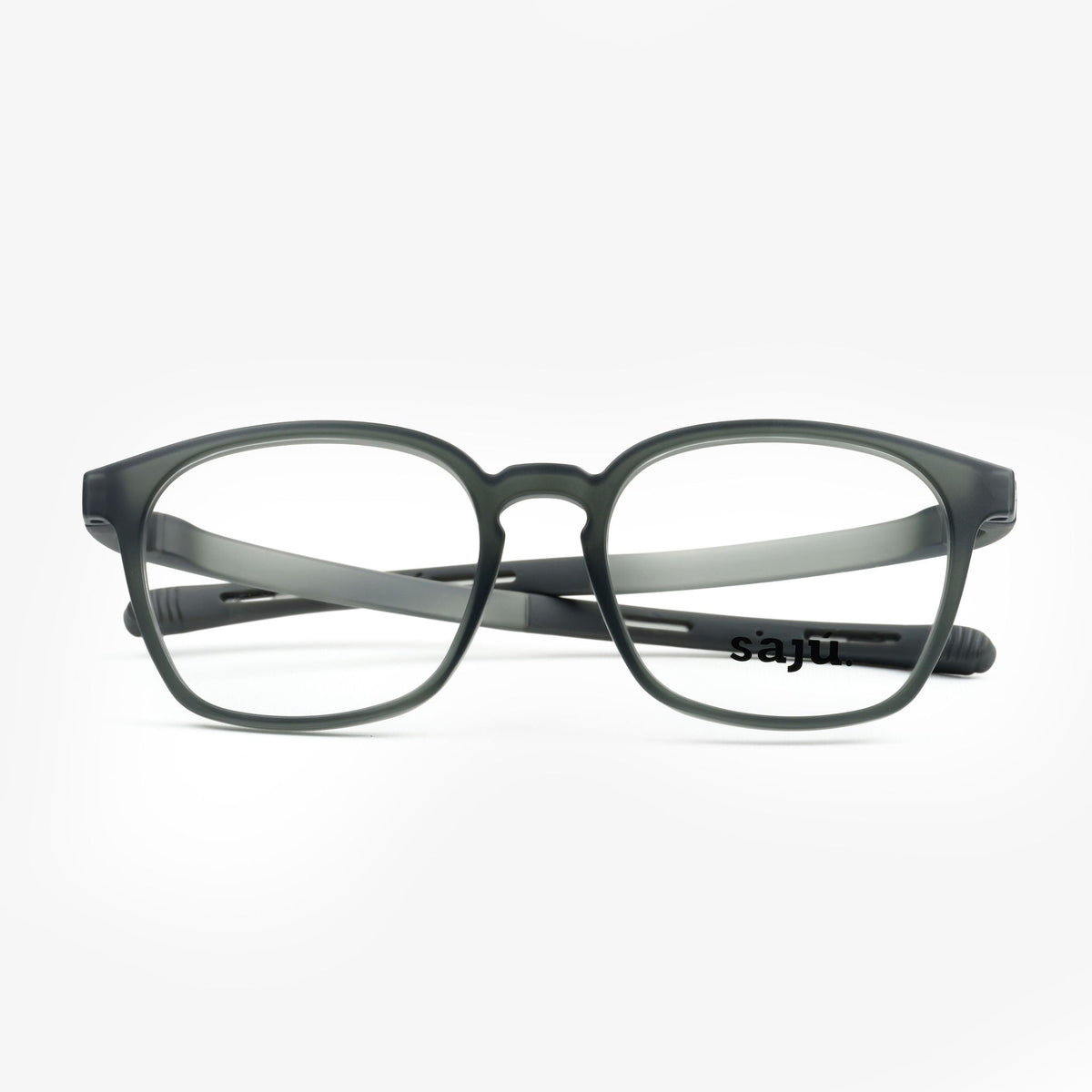 Canopy Gravel Formuladas — montura formulada cuadrada de Sajú en TR90 negro grava con sistema Grip